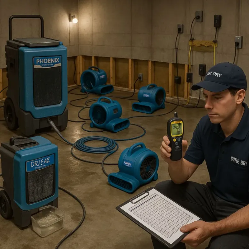 Structural Drying and Dehumidification process in Cherryvale, SC